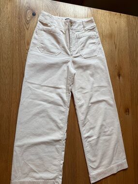 The Colette Whipstitch High-Rise Crop Wide Leg Jeans by Maeve